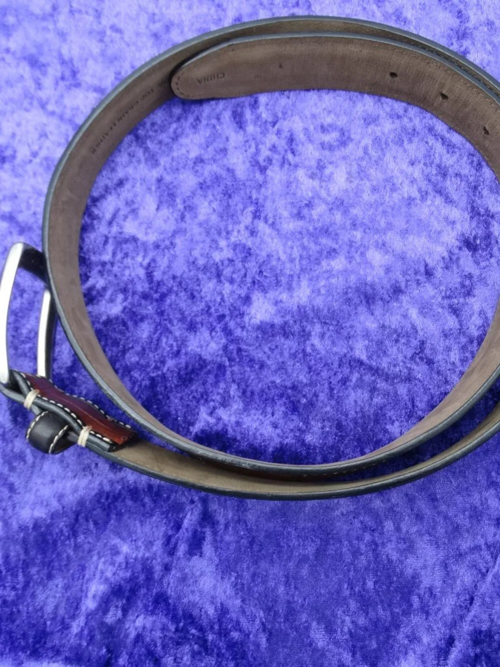 Tommy Bahama Genuine Top Grain Leather Brown Belt Size 38 Alligator Embossed
